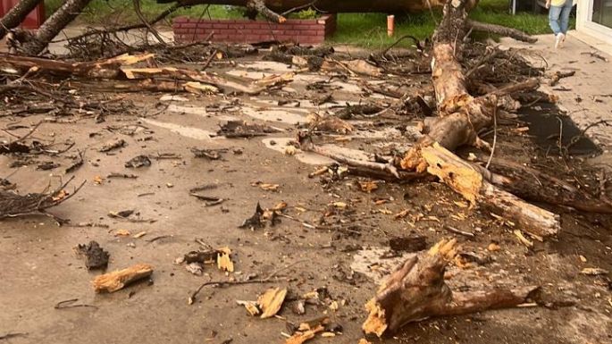Fuerte viento en la ciudad y granizo en la región
