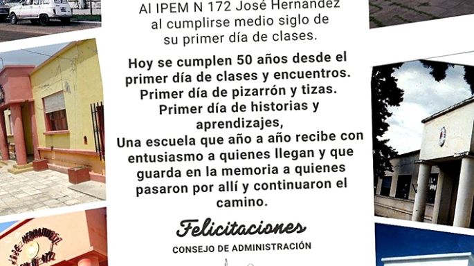 Los 50 años del IPEM 172