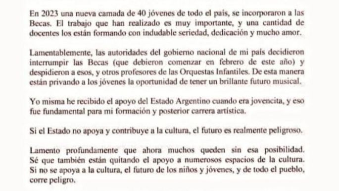 "Si el Estado no apoya y contribuye a la cultura, el futuro es realmente peligroso"