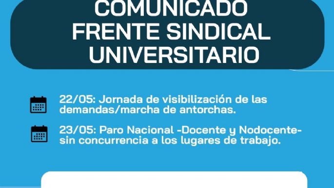 Las universidades preparan una jornada de lucha y un paro nacional