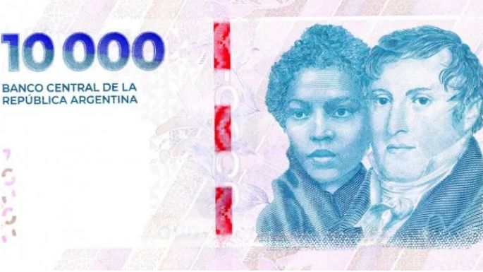 El Central puso en circulación el billete de 10.000 pesos