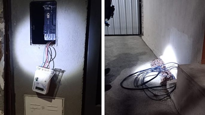 Presos por sustraer los cables de un medidor