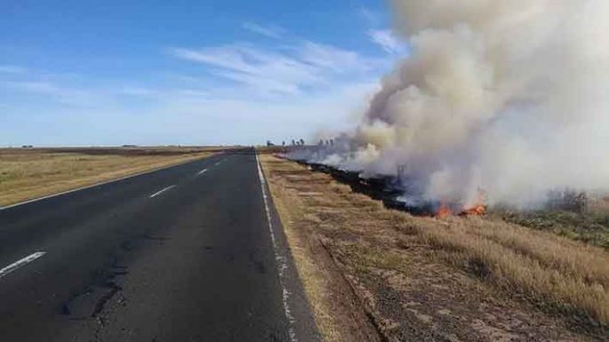 Apresado por prender fuego en la banquina