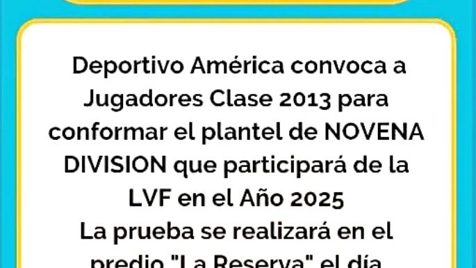 Convocan a chicos 2013