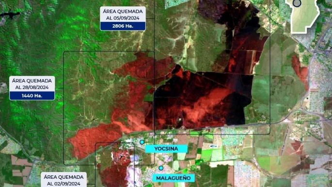 La CONAE difundió impactantes fotos satelitales de las áreas afectadas por los incendios