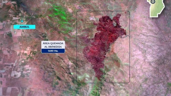 La CONAE difundió impactantes fotos satelitales de las áreas afectadas por los incendios