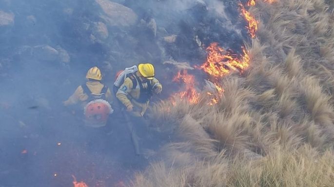 Combaten incendio forestal de gran magnitud