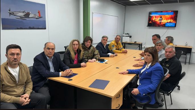 Milei arribó por los incendios