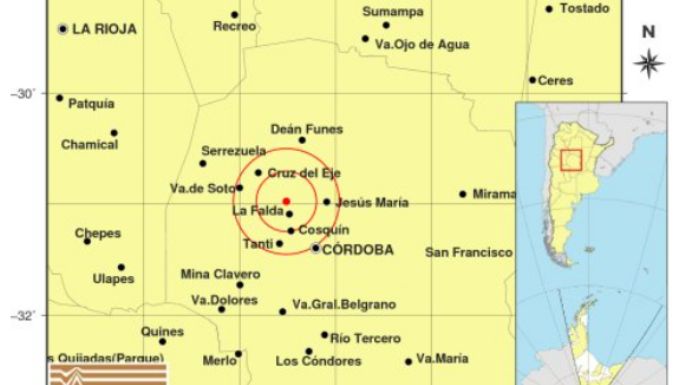 Un sismo se sintió en varios puntos de Córdoba