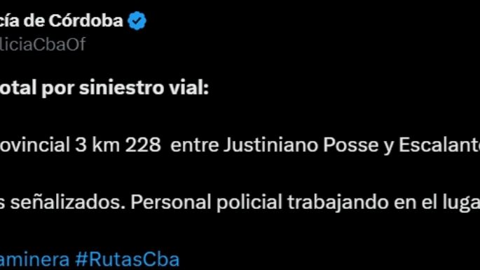 Grave accidente entre Justiniano Posse y Wenceslao Escalante