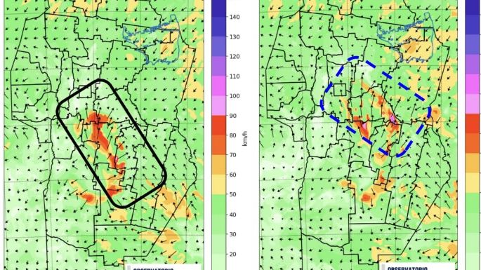 Se prevén fuertes ráfagas de viento sur en la provincia
