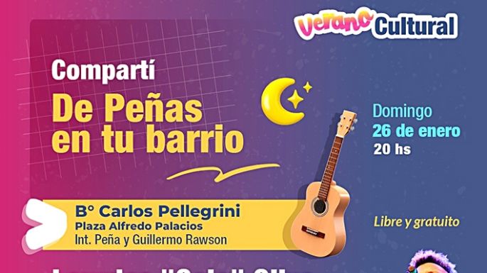 “De Peñas en tu barrio” estará en la plaza Alfredo Palacios
