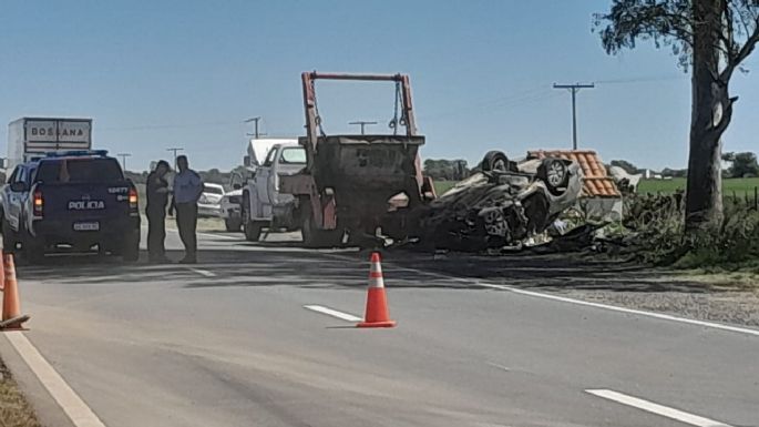 Choque fatal en la ruta 158 entre un camión y un auto