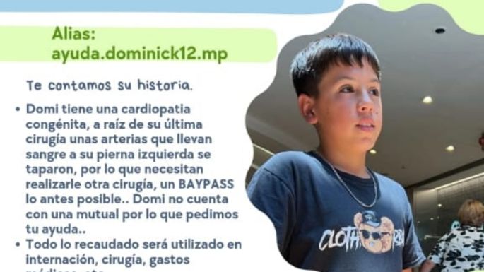 Campaña solidaria: piden ayuda para Dominick