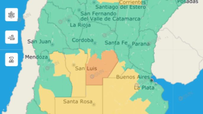 Alerta naranja por tormentas para mañana