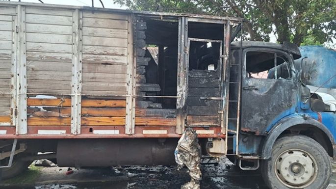 Murió en Ordóñez un niño de 4 años  al incendiarse la cabina de un camión