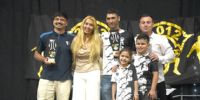 Verea y Torres, los mejores delegados del año, junto a la titular del baby, Paola Peralta