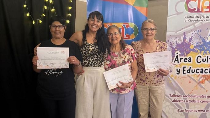 Recibieron la certificación de los talleres de la  Asociación Civil Villa Nueva Ayuda
