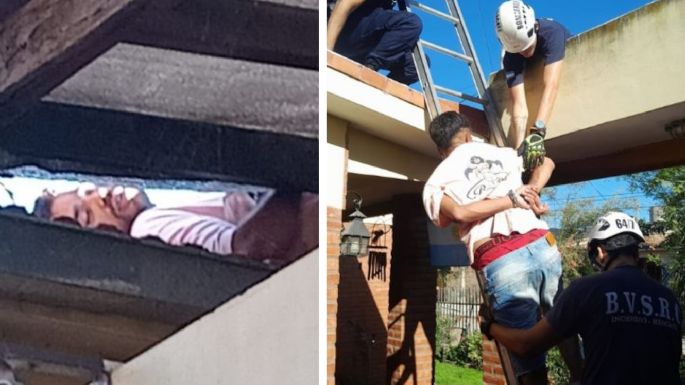 Entró a robar y quedó atascado en un ventiluz