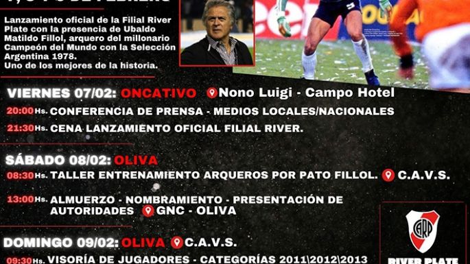 El Pato Fillol, presencia ilustre en Oliva y Oncativo