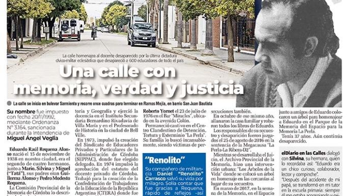Una calle con memoria, verdad y justicia