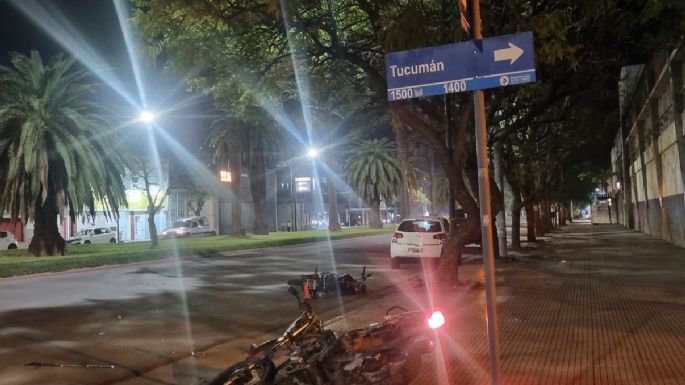 Accidente entre dos motos en Bulevar Alvear y Tucumán