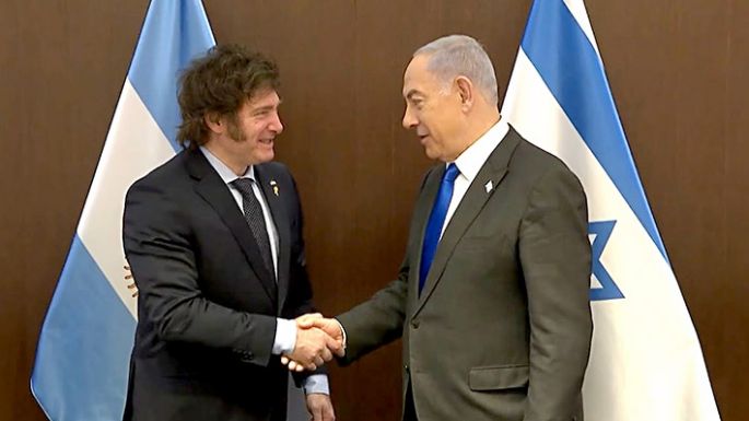 Milei, a los pies de Netanyahu