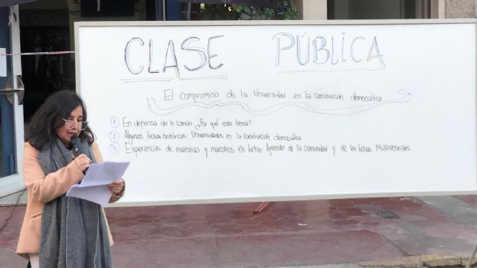 Comenzó una clase pública frente al rectorado de la UNVM