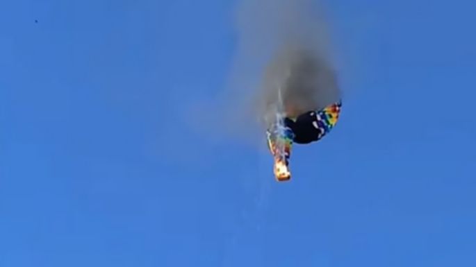 Un globo aerostático se incendió en pleno vuelo