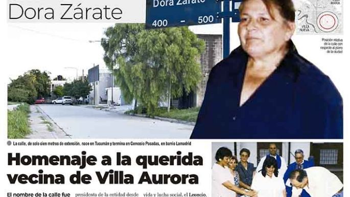 Homenaje a la querida vecina de Villa Aurora