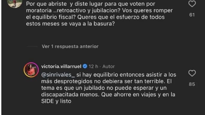Villarruel afirma que si el oficialismo quiere recortar gastos lo haga “en viajes y en la SIDE”