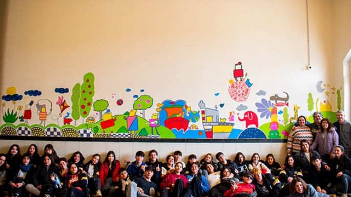 Un mural del Riva en el Centro Cívico