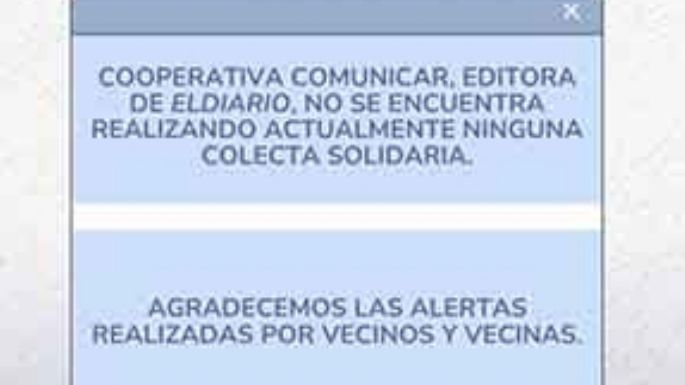 Informamos que elDiario no organiza campaña solidaria