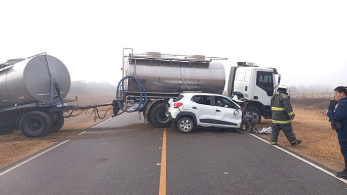 Murió tras embestir un camión lechero que se cruzó en la ruta