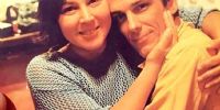 Con Cristina Bustamante, su novia, inspiradora de la famosa canción 