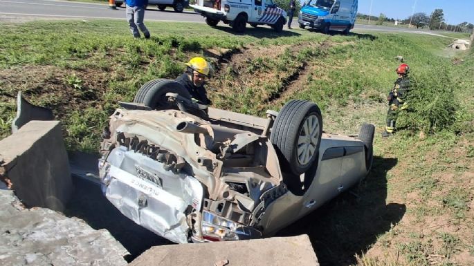 Despiste y vuelco en Ruta Provincial 2