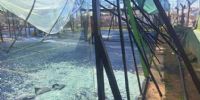 En un barrio del norte de la ciudad de Córdoba el temporal destrozó varias canchas de pádel (gentileza Cadena 3)