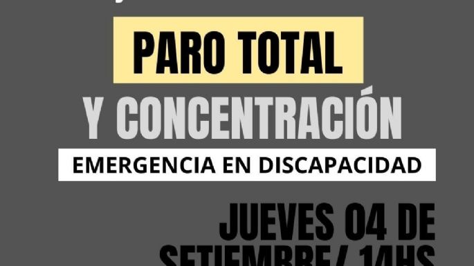 Paro y concentración por la emergencia en discapacidad