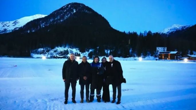 Con el mameluco en Davos