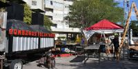Pegada a la esquina de  Catamarca y costanera se levantaba ayer el patio de Bomberos Voluntarios
