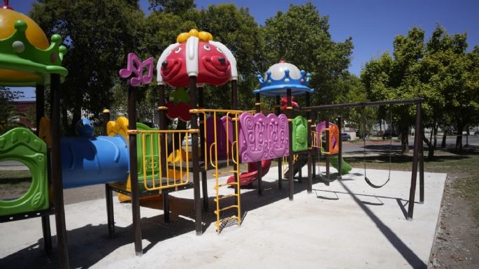 Instalaron una veintena de juegos en plaza Pedro Viñas