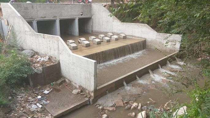 Etapa final para el desagüe pluvial
