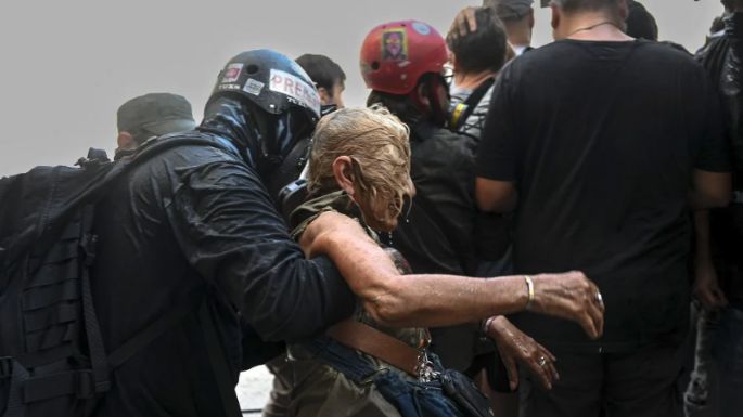 Represión y heridos afuera del Congreso
