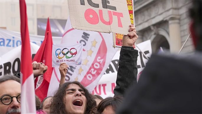 Protesta en Milán contra los Juegos Olímpicos de Invierno