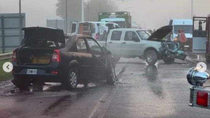 Accidente y corte total en ruta 158