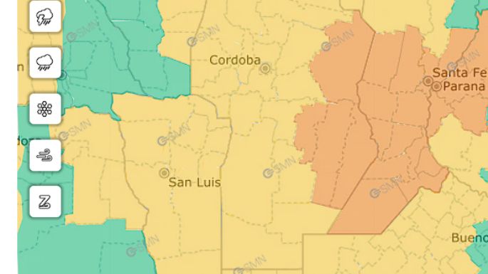 Alerta por tormentas fuertes