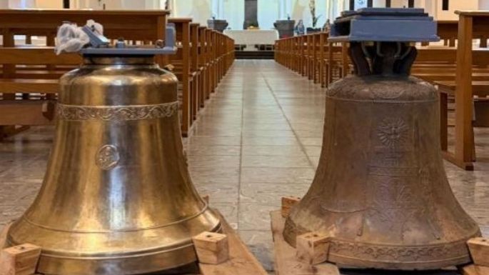 La Parroquia del Rosario recibió las campanas, una de ellas una pieza histórica restaurada