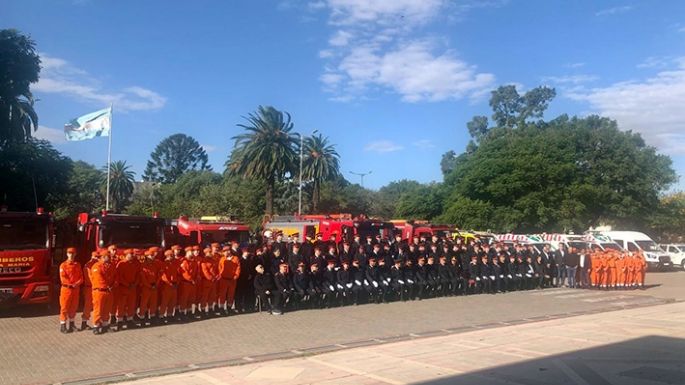 Los bomberos se sacaron la foto