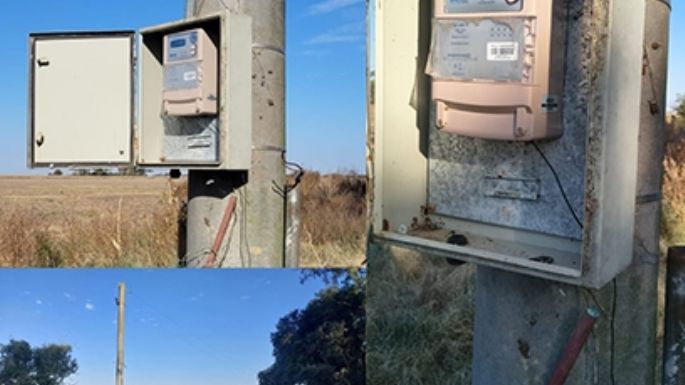 Robo y destrozos en el tendido eléctrico