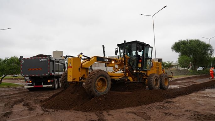Trabajos en la avenida Perón  y en las rutas 158 y 2